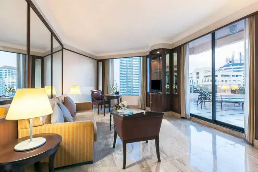 Junior Terrace Suite with private terrace and city views in Sukhumvit at Rembrandt Hotel Bangkok
