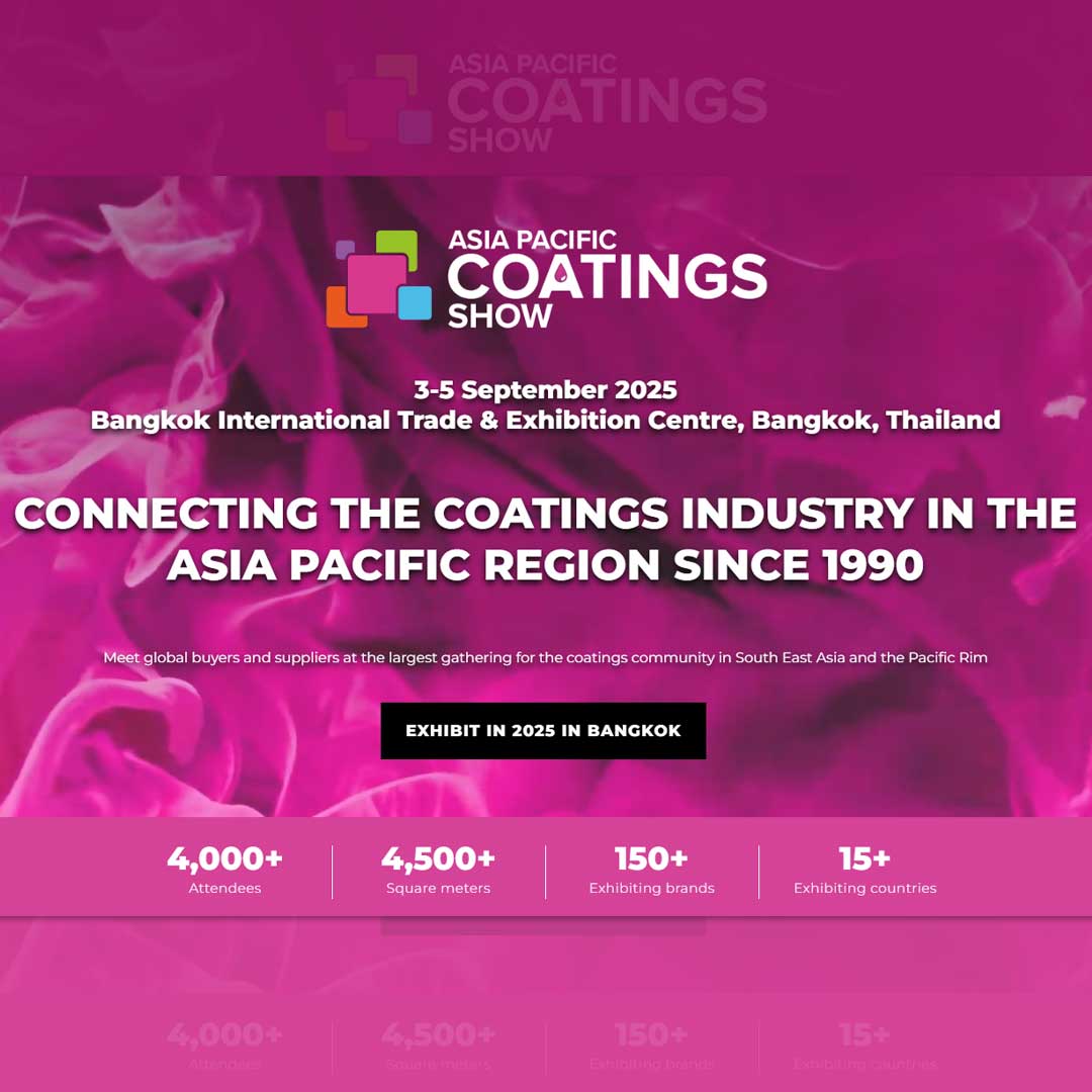 The Asia Pacific Coatings Show is the most influential gathering for the coatings industry in the South East Asia and the Pacific Rim. For three days, the exhibition offers the opportunity to meet new and existing customers from the region; gather insight on the latest technologies available in the market; and have meaningful, face-to-face business interactions.