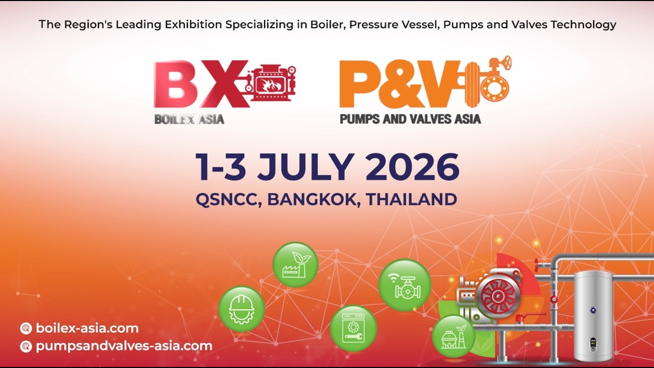 Boilex Asia (BXA) & Pumps and Valves Asia (PVA) 2026 return as Southeast Asia's leading platform for industrial innovation, bringing together cutting-edge technologies in boilers, pressure vessels, pumps, valves, pipes, and flow control solutions — all designed to drive smarter, cleaner, and more efficient manufacturing. BXAPVA 2026 shines a spotlight on breakthrough solutions that reduce emissions, optimize operations, and future-proof factories. From intelligent boiler systems to next-gen pumping technologies, this is where the green industrial transition begins.