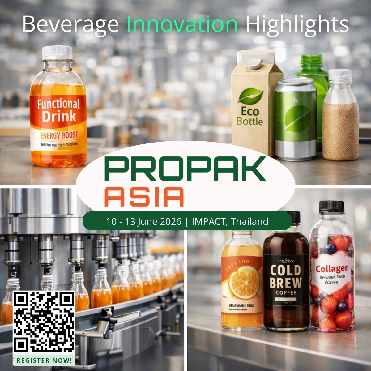 ProPak Asia 2026 opens a powerful new chapter as Asia's Premier Global Exhibition for Processing & Packaging moves to IMPACT Muang Thong Thani. This is where global technology leaders, innovators, and decision-makers come together to shape the future of food, beverage, pharmaceutical, cosmetic, and consumer goods manufacturing.