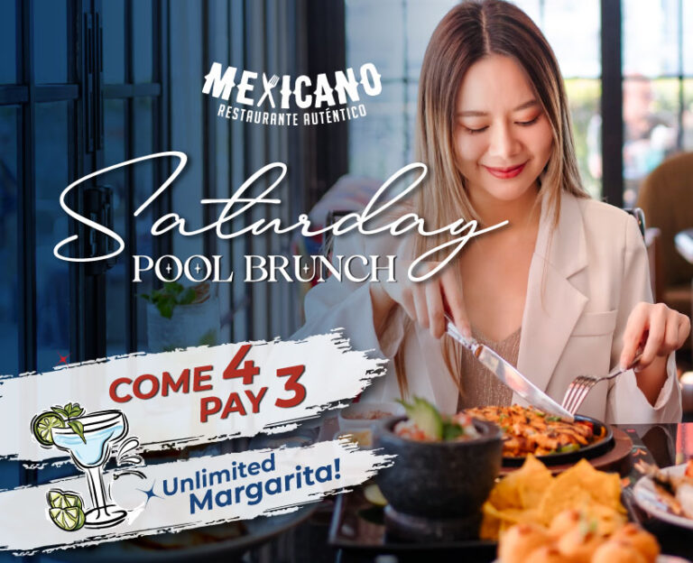 Come 4 Pay 3 Saturday pool brunch with free-flow margaritas in Sukhumvit Bangkok