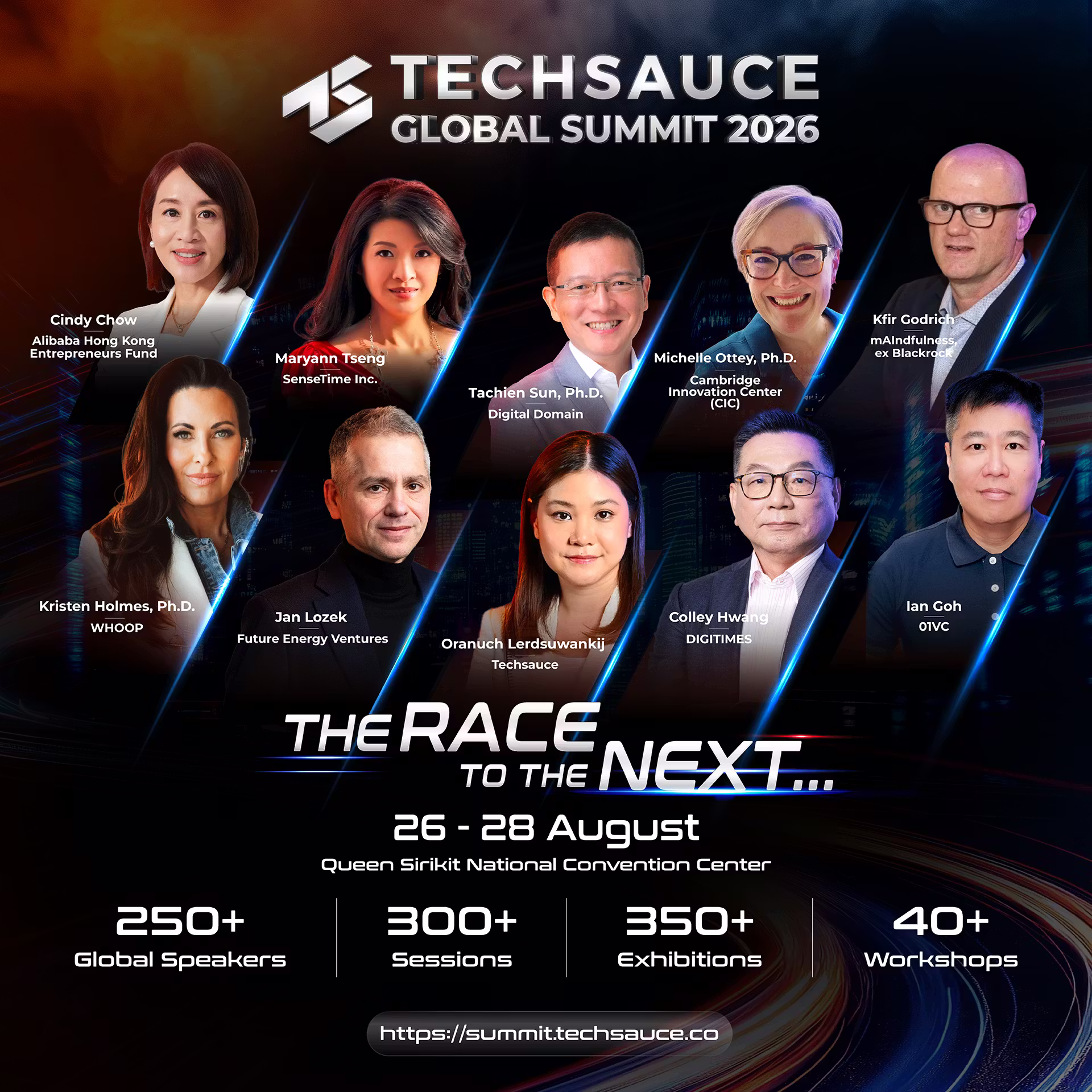 Techsauce Global Summit 2026, the largest tech and business summit in Southeast Asia, returns under the theme "The Race to The Next..." to equip you with the vision and adaptability to become a future leader.