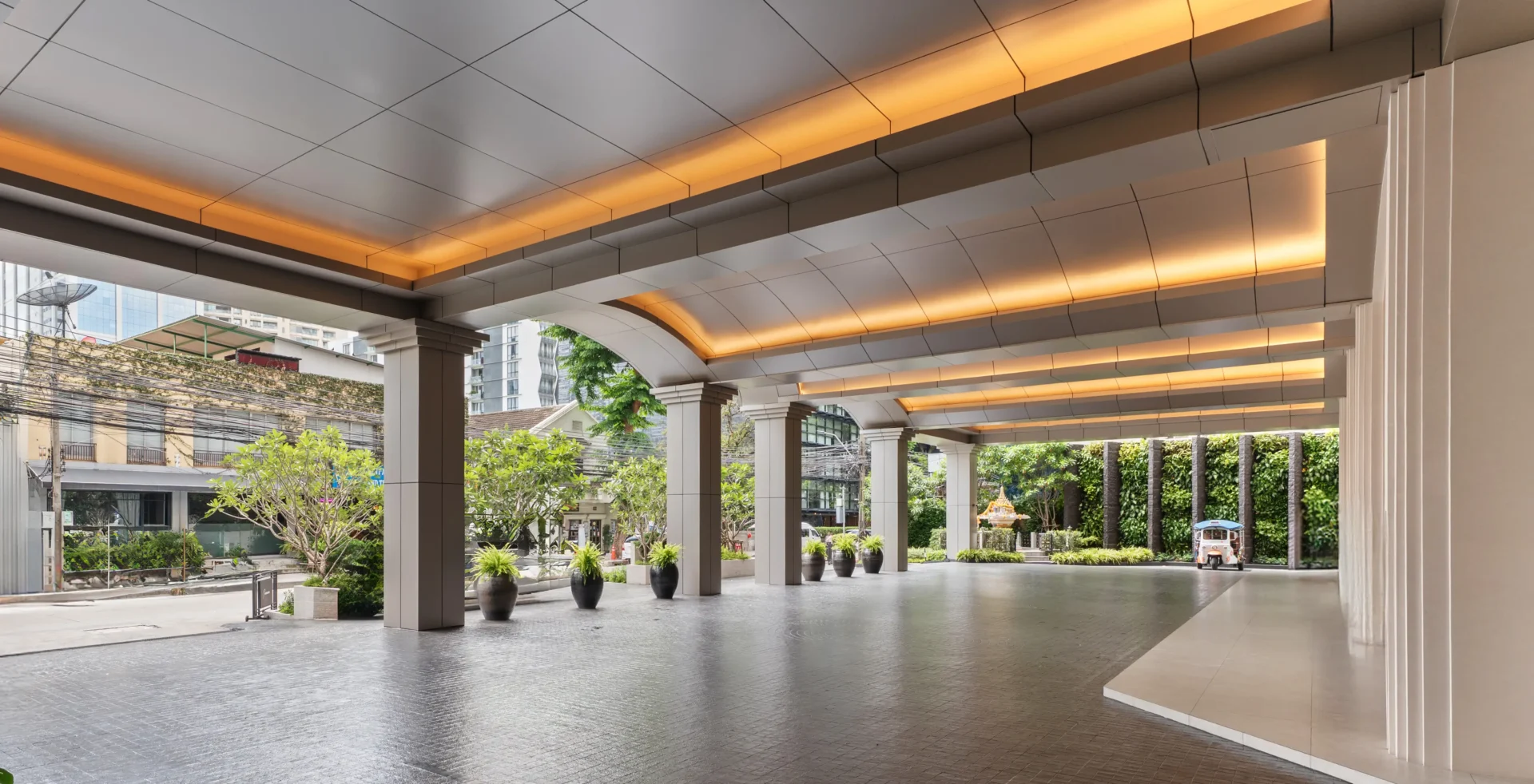 Bangkok hotel entrance in Sukhumvit near BTS Skytrain with convenient access for business and leisure travellers