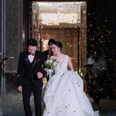 Bride and groom wedding ceremony Rembrandt Hotel Bangkok Sukhumvit