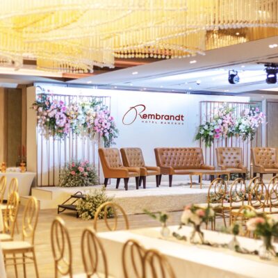 Engagement celebration with flowers and decorations at Rembrandt Hotel Bangkok